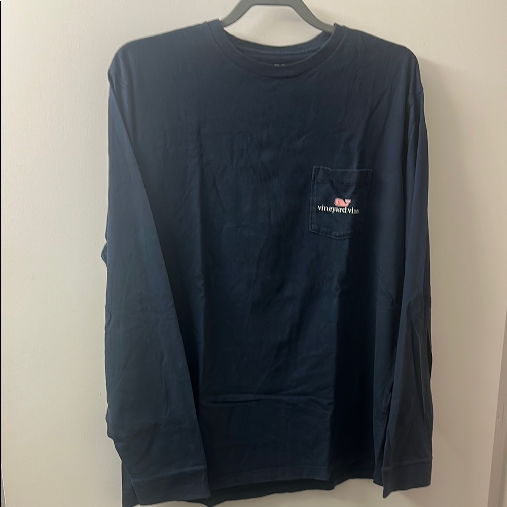 Vineyard Vines Pocket Long Sleeve Shirt, Navy, Large